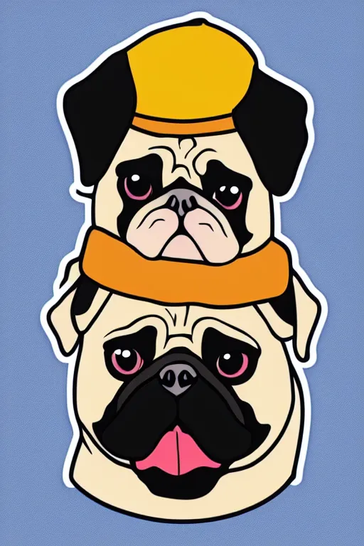 Image similar to Portrait of a pug as the pope, sticker, colorful, illustration, highly detailed, simple, smooth and clean vector curves, no jagged lines, vector art, smooth