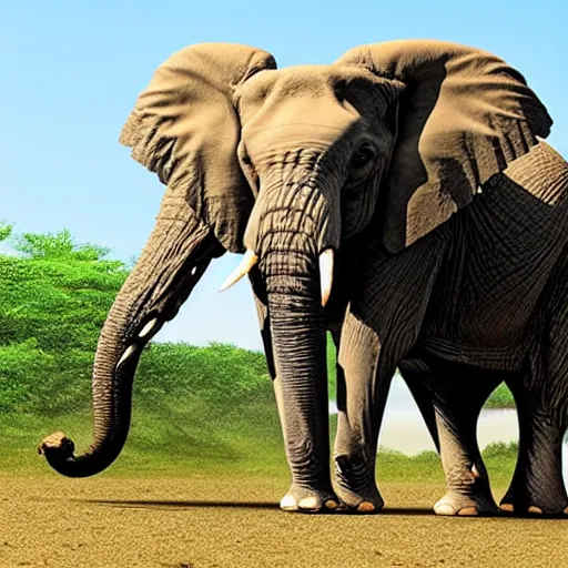 Prompt: an elephant the size of an ant