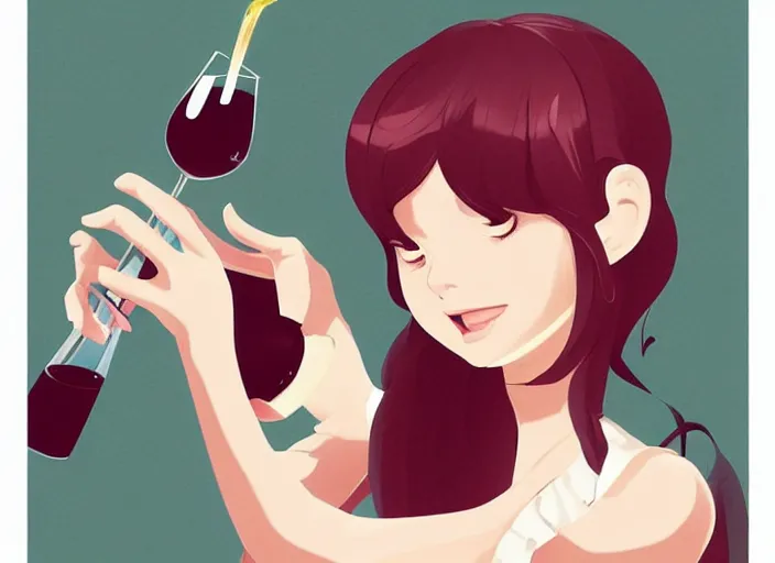 Image similar to cute monkey drinking wine. clean cel shaded vector art. behance hd by lois van baarle, artgerm, helen huang, by makoto shinkai and ilya kuvshinov, rossdraws, illustration, art by ilya kuvshinov