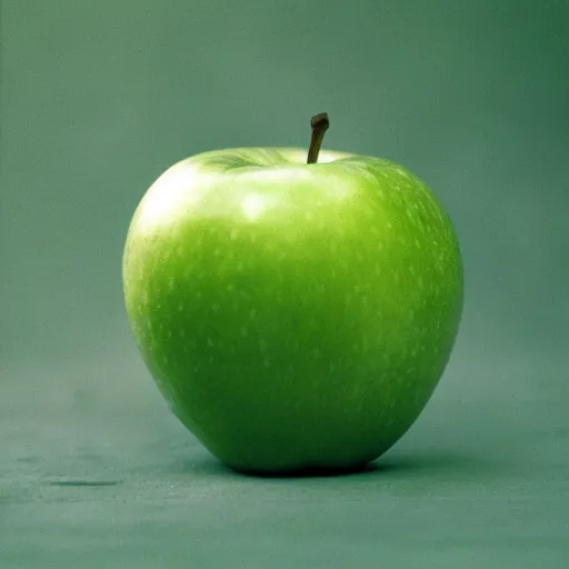 Prompt: a beautiful photo of a green apple, Fujifilm Velvia 100