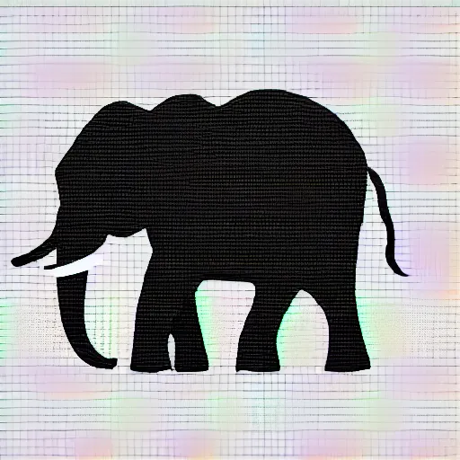 Prompt: An isometric photo of an elephant, white background