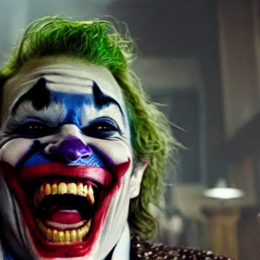 Image similar to stunning awe inspiring mike myers as the joker, movie still 8 k hdr atmospheric lighting