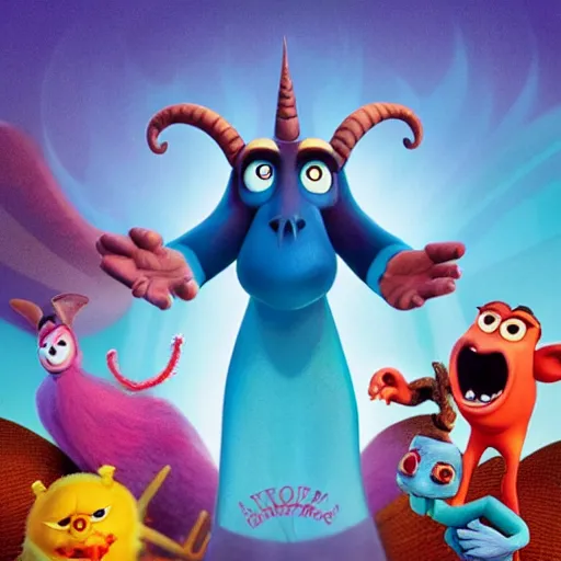 Prompt: Baphomet Pixar movie for adults