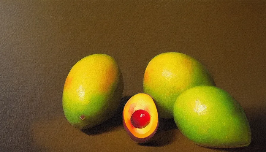 Prompt: mango, oil painting by jama jurabaev, brush hard, artstation, high quality, brush stroke