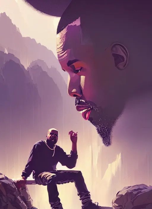 Prompt: highly detailed portrait kanye west crossed arms in gta v stephen bliss unreal engine fantasy art by greg rutkowski loish rhads ferdinand knab makoto shinkai lois van baarle ilya kuvshinov rossdraws tom bagshaw global illumination radiant light detailed intricate environment