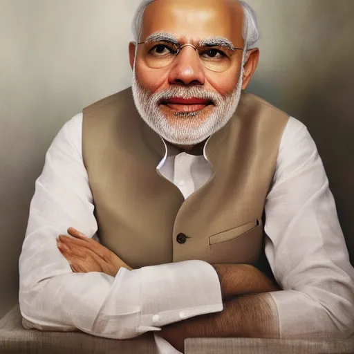 Image similar to a portrait of Narendra Modi by Martin Schoeller, photorealistic, global lighting