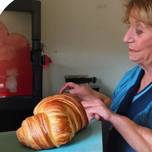 Image similar to une mamie qui fait des croissant