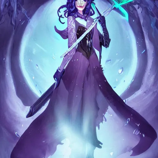 Image similar to ice witch destroys the patriarchy, trending on artstation, detailed art, high fantasy, beautiful