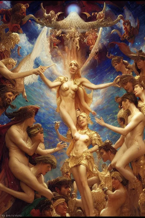 Image similar to the nine spheres of heaven from dante's divine comedy. highly detailed painting by gaston bussiere, craig mullins, j. c. leyendecker 8 k