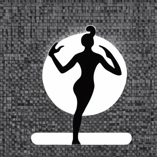 Image similar to black and white corporate logo female silhouette yoga pose