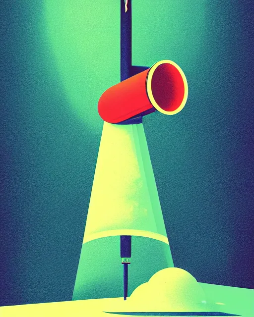 Image similar to editorial illustration scientific lab test tube telescope, colorful modern, mads berg, karolis strautniekas, christopher balaskas, fine texture, dynamic composition, detailed, matte print, dynamic perspective, halftone texture, muted color, lomography, risograph