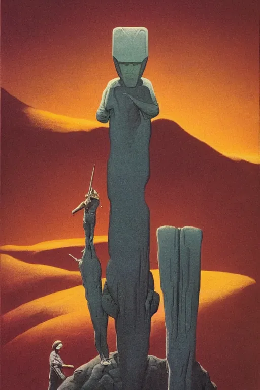 Image similar to Mac Gyver (1985), retro vintage movie poster, 2D matte illustration, Beksinkski, Moebius, Frank Frazetta
