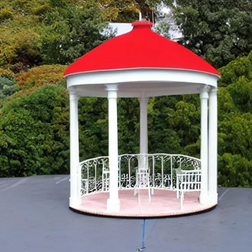 Image similar to garden gazebo, artists gouache on matte paper, patrick caulfield