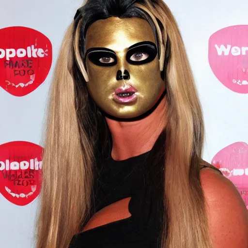 Prompt: katie price purge mask, creepy