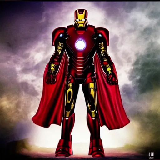 Prompt: Black Sabbath's Iron Man meets Marvel's Iron Man