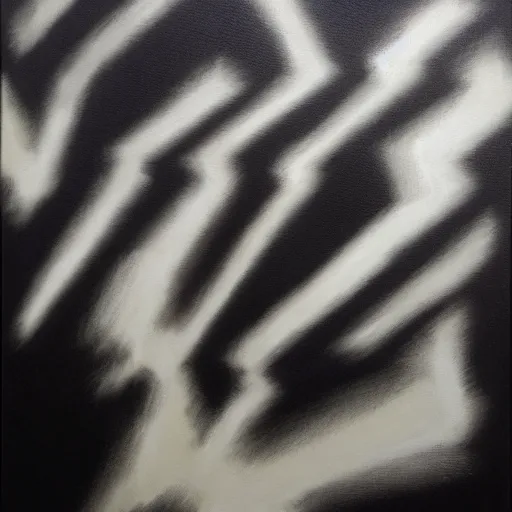 Image similar to a rough brush stroke oil painting of ray of light. tiger. prism. Black and white color theme. Volumetric light. Mark rothko. hyper detailed. hyper realism.