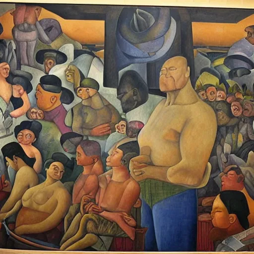 Prompt: diego rivera painting never seen before