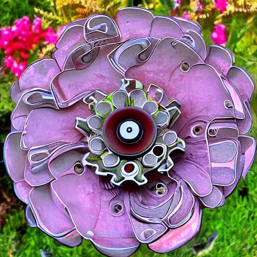 Prompt: mechanical flower