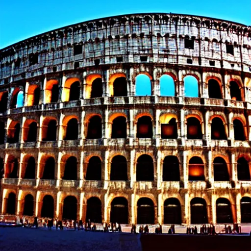 Prompt: squared cubic colosseum