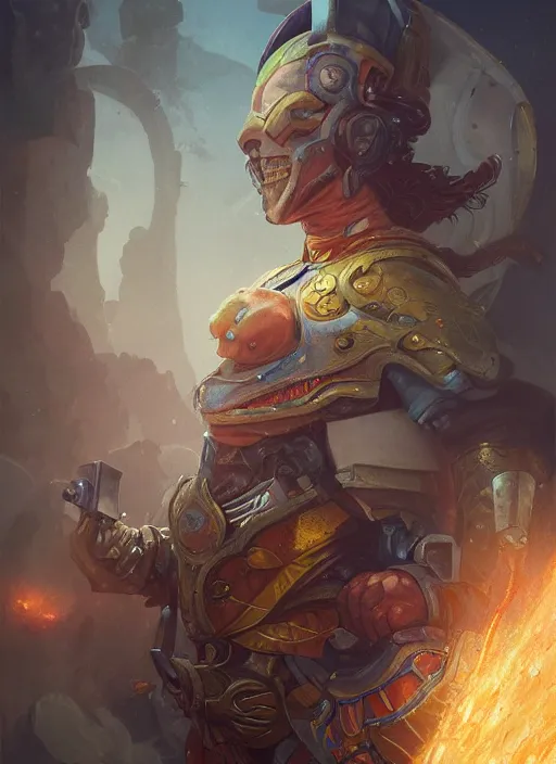 Image similar to hyper realistic photography portrait of medieval goldfish space paladin amazon cinematic, brom, moebius, peter mohrbacher, juan gimenez, james gurney, greg rutkowski comic cover artstation