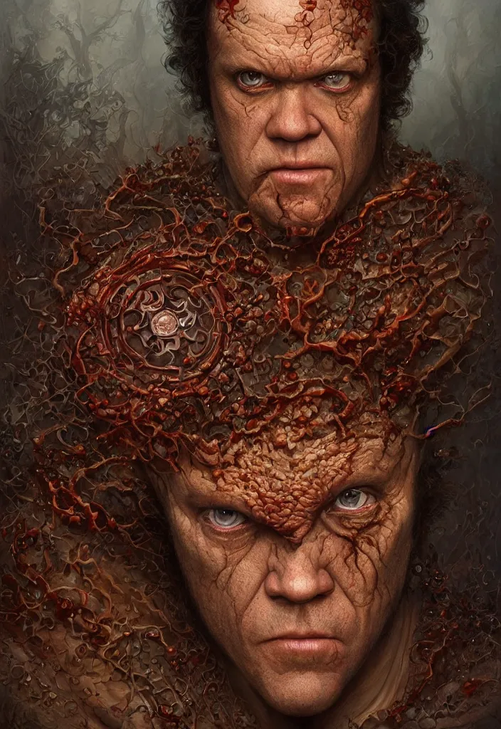 Prompt: john c reilly with reptile eyes, red skin. intricate, elegant, highly detailed, centered, digital painting, artstation, concept art, smooth, sharp focus, illustration, artgerm, tomasz alen kopera, peter mohrbacher, donato giancola, joseph christian leyendecker, wlop, frank frazetta