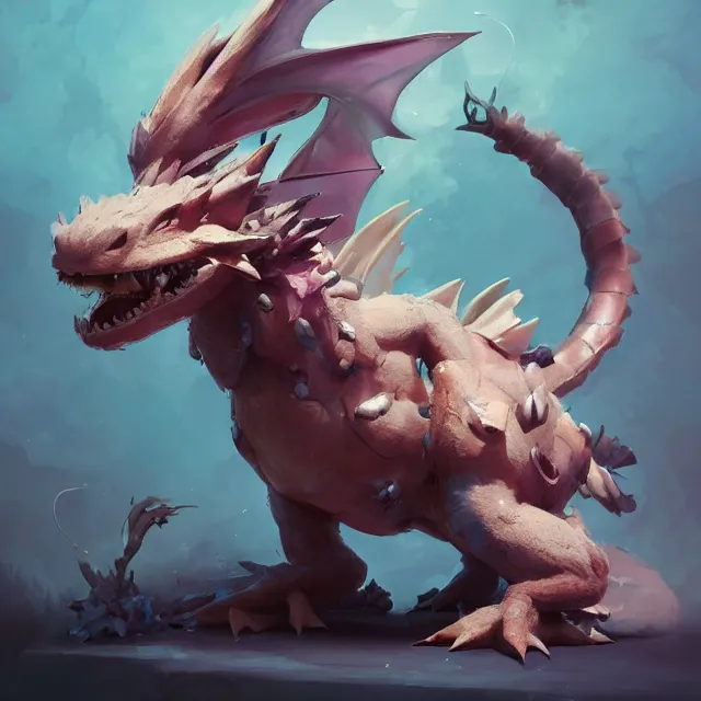 Prompt: a beautiful portrait of a cute pokemon dragon. character design by cory loftis, fenghua zhong, ryohei hase, ismail inceoglu and ruan jia. artstation, volumetric light, detailed, photorealistic, fantasy, rendered in octane