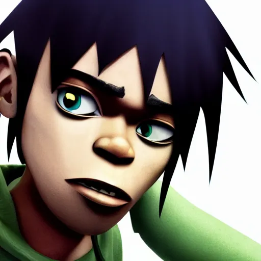 Image similar to 2D from Gorillaz, Realistic, Hyperrealistic, HD Quality, 4k Resolution, 8k Resolution, Detailed, Very Detailed, Highly Detailed, Studio Quality Lighting, Real Life, Portrait, Photograph