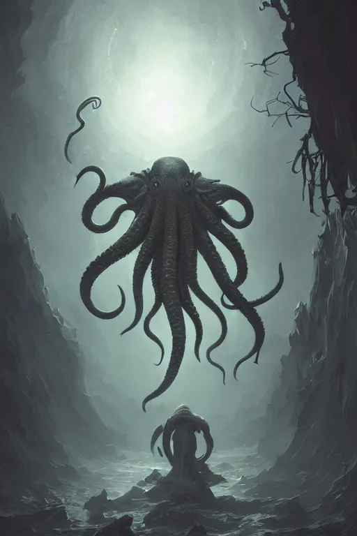 Image similar to cthulhu, digital art, in the style of greg rutkowski, trending on artstation