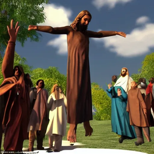 Image similar to t - posing jesus christ