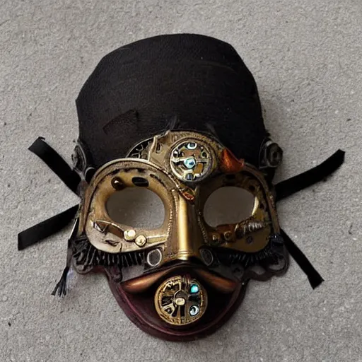 Image similar to steampunk venice carnival mask.