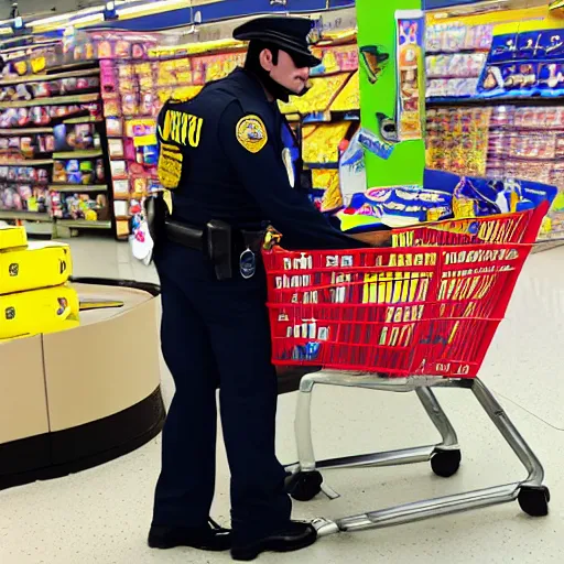 Image similar to Captain Falcon being arrested at Wal-mart, high quality, phone photography