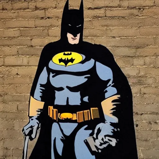 Image similar to batman by Banksy