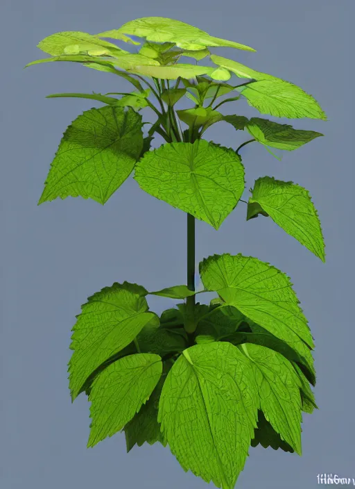 Image similar to an isolated hydrangea plant, 3 d rendered, art nouveau style, ultra realistic, masked transparent flat background, popular on sketchfab, pixelsquid, 8 k, volumetric lighting, super focused, no blur, trending on artstation, octane render, ultra detailed, hyperrealistic, by alphonse mucha