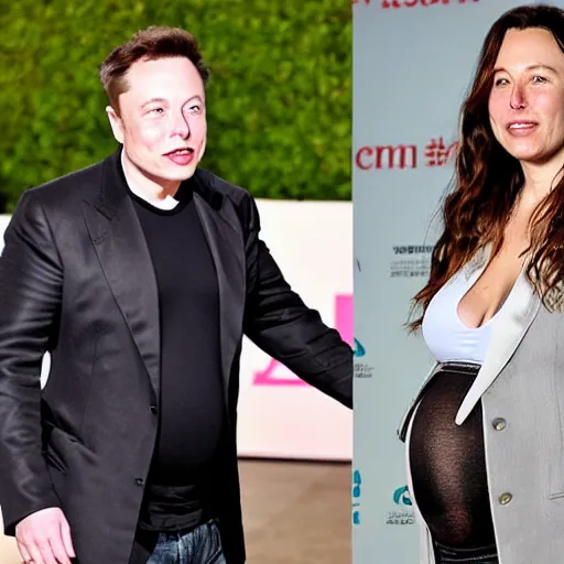 Image similar to elon musk pregnant with twins