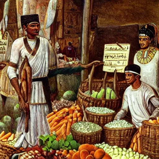 Prompt: ancient egypt farmers market