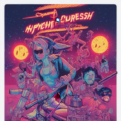 Prompt: hyper crush band, by josan gonzales and dan mumford