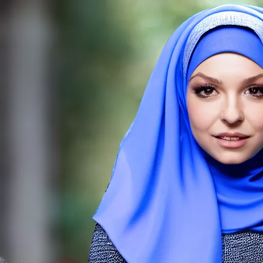 Prompt: A photograph of actress Ester Exposito wearing a hijab , high quality, fully detailed, 4k