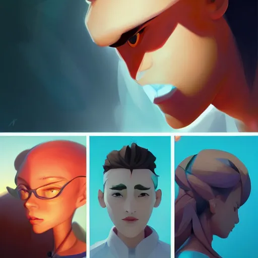 Image similar to face icon stylized minimalist 3 do interactive multiplayer, loftis, cory behance hd by jesper ejsing, by rhads, makoto shinkai and lois van baarle, ilya kuvshinov, rossdraws global illumination