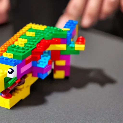 Prompt: rat made out of lego - n 6