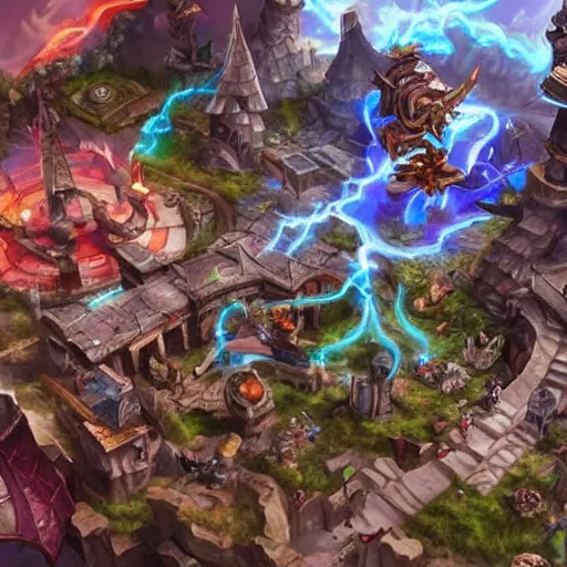 Image similar to a award winning photo of a stopmotion animation filming set of league of legends's map