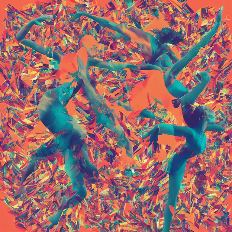 Image similar to beautiful album cover design featuring beautiful dancers by Jonathan Zawada