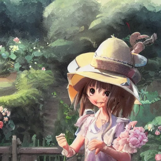 Prompt: semi realistic anime cute and adorable miniature piggy pig2 wearing a cute hat on garden during a summer day, highly detailed, digital painting, artstation, concept art, smooth, sharp focus, illustration, art by yee chong and sydney hanson and rossdraws and greg rutkowski