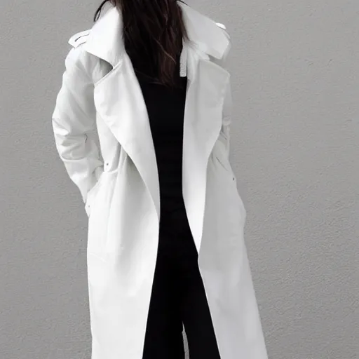 Image similar to white trench coat, clothing design