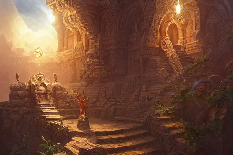 Image similar to hydra camel temple, 1 0 0 1 night, dark water, gemstones and treasures, deep focus, d & d, fantasy, intricate, elegant, highly detailed, digital painting, artstation, concept art, matte, sharp focus, illustration, hearthstone, art by artgerm and greg rutkowski and alphonse mucha