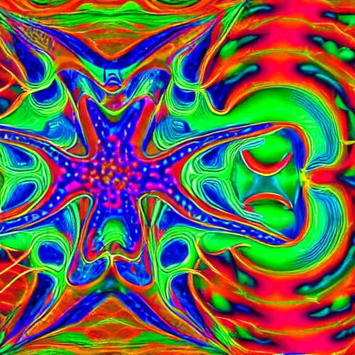 Prompt: explaining the 4th dimension to a 2D organism, psychedelic, extremely detailed, 8k resolution