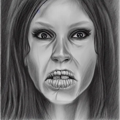 Image similar to pencil sketch of a zombie portrait