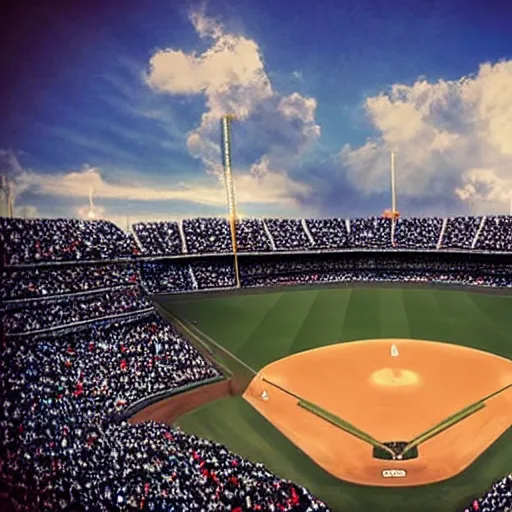 Prompt: baseball in the sky realistic