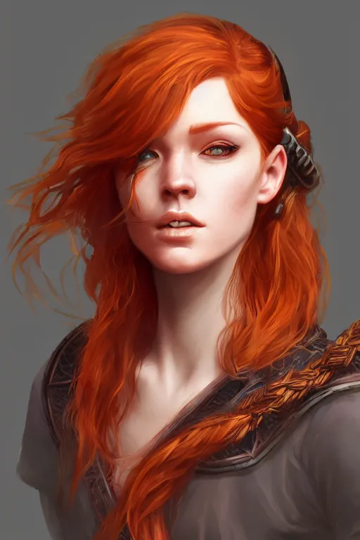 Prompt: Protrait of a Beautiful redhead archer, high fantasy, detailed face, artstationhd, trending on artstation