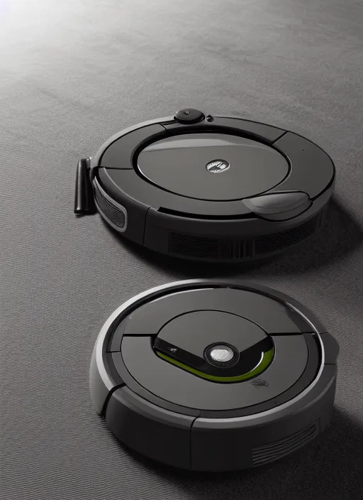 Image similar to A Roomba with a four robot spider legs, 3D Product, professional render, studio quality, octane render