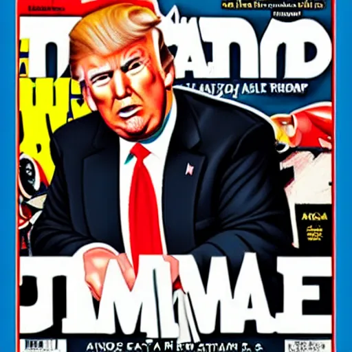 Image similar to Donald Trump on the cover of MAD MAGAZINE coverart stly Al Gaffee